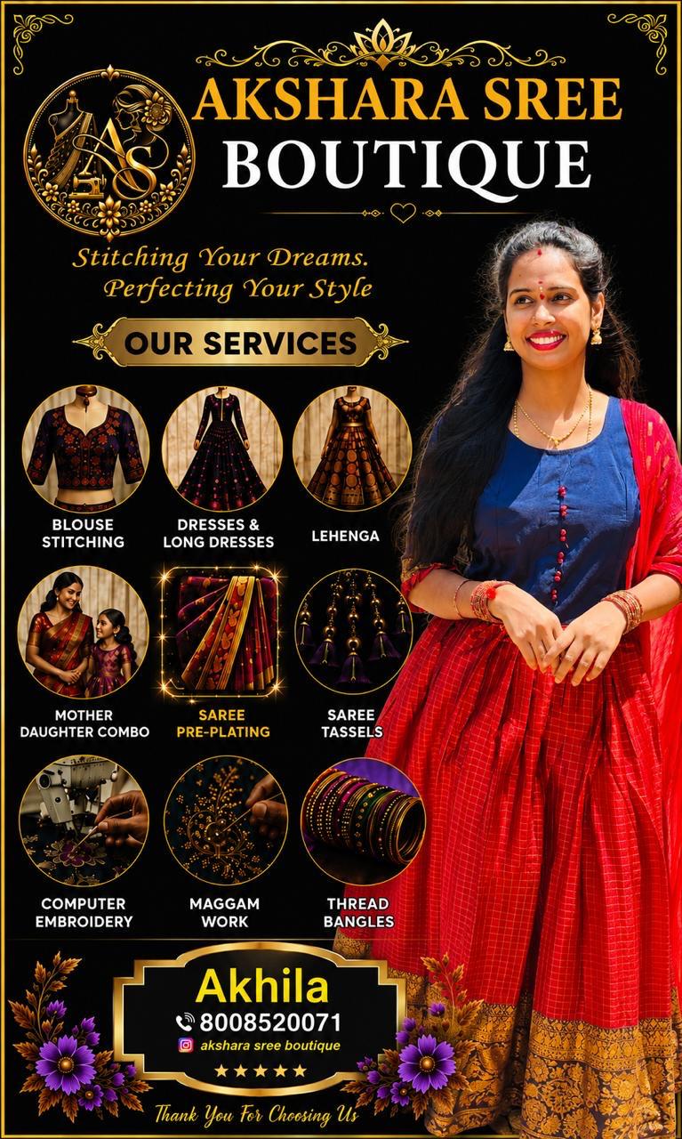 Akshara Sree Boutique designer saree styling